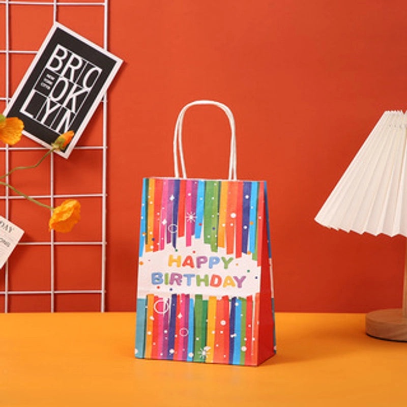 Classic Birthday Gift Bags with Letter Print|Party Supplies