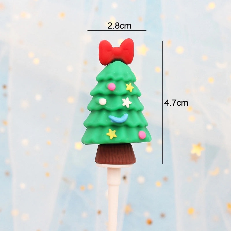 Christmas Cake Decoration Set Soft Glue Plug-in Christmas Tree Santa Snowman Reindeer Holiday Decor|Christmas Cake Decorations