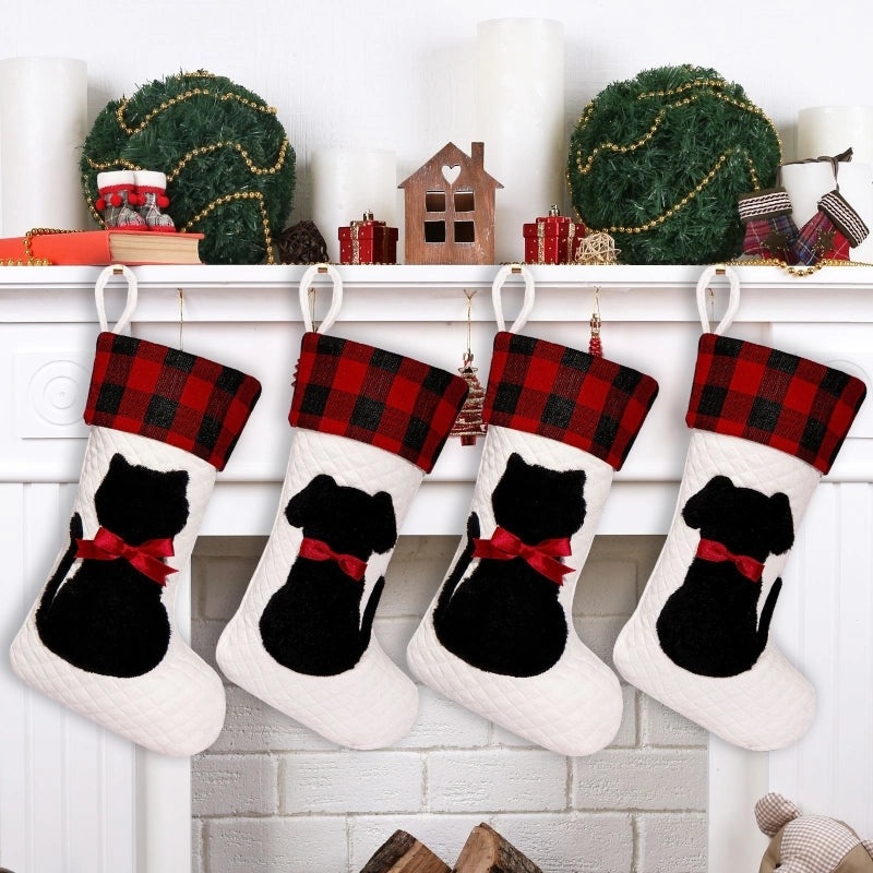 Christmas Nordic Modern Dog Cat Party Socks Gift Bags | Pet Accessories & Holiday Gifts