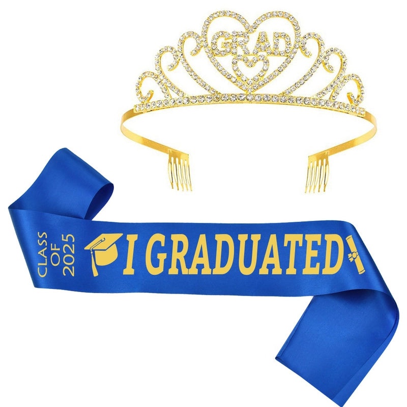 Graduation Season Crown and Shoulder Belt Set for Prom and Party | Accessories & Jewelry