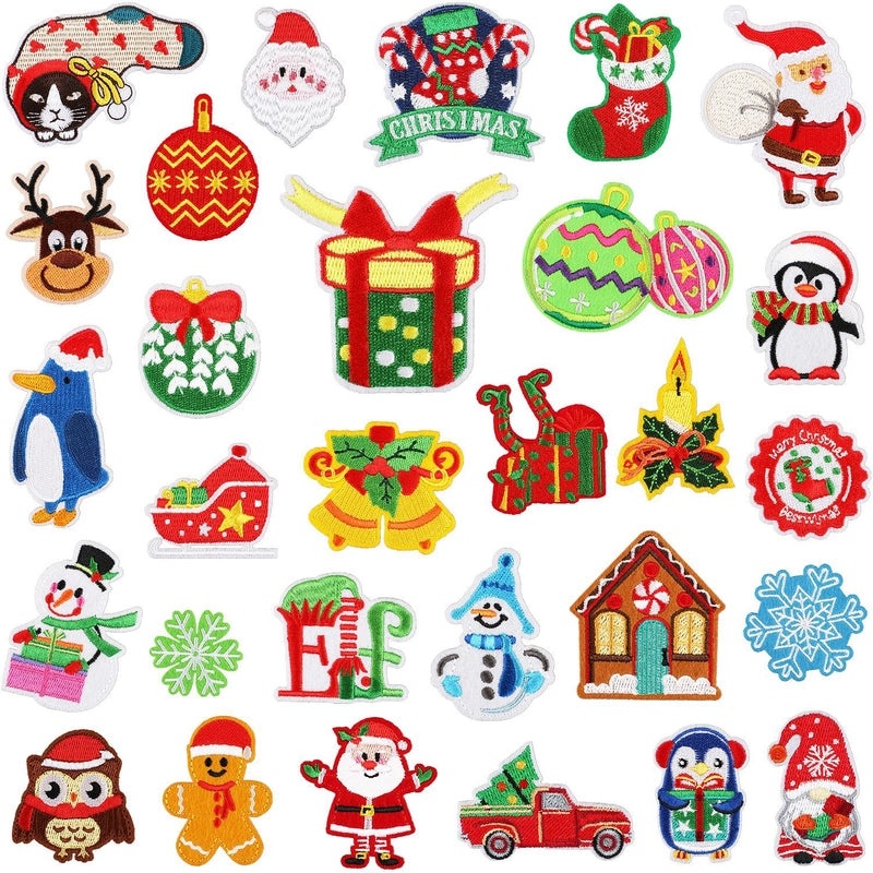 Christmas Cartoon Santa Claus Snowflake Embroidered Patch for Clothing Accessories|Clothing Accessories