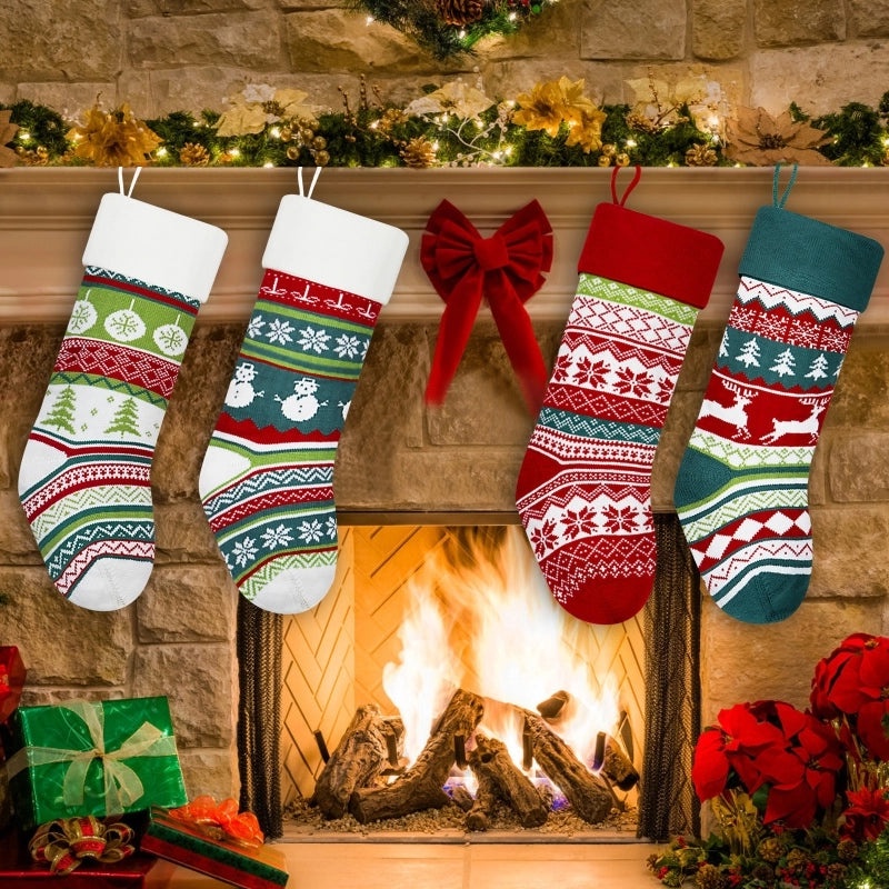 Minimalist Christmas Socks Hanging Ornaments | Holiday Decorations