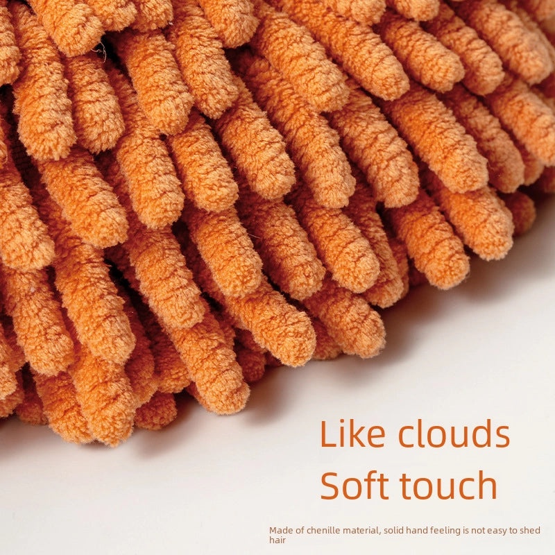 Cartoon Hedgehog Chenille Children's Hand Towel Thick Absorbent Hanging Towel for Home Use|Home & Living