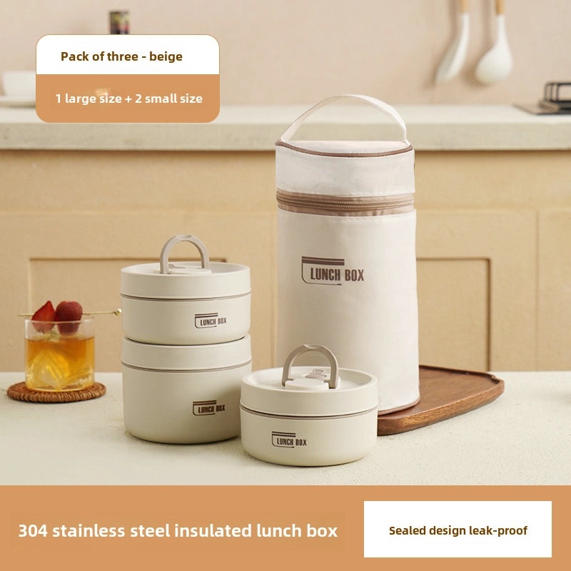 304 Stainless Steel Lunch Box with Soup Bowl | Portable Multi-Layer Insulated Lunch Box for Students | High Color Value|Kitchen & Dining
