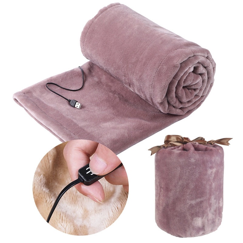 USB Electric Heated Blanket Portable Charging 5V Warm Shawl for Car Dormitory Outdoor Use|Heated Blankets & Shawls