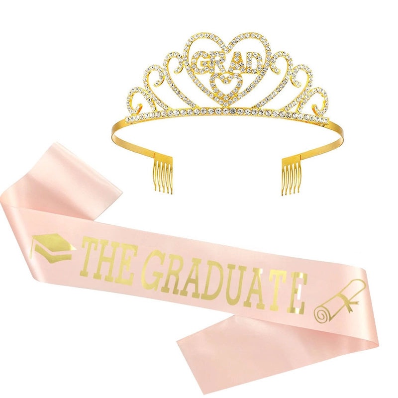 Graduation Season Crown and Shoulder Belt Set for Prom and Party | Accessories & Jewelry