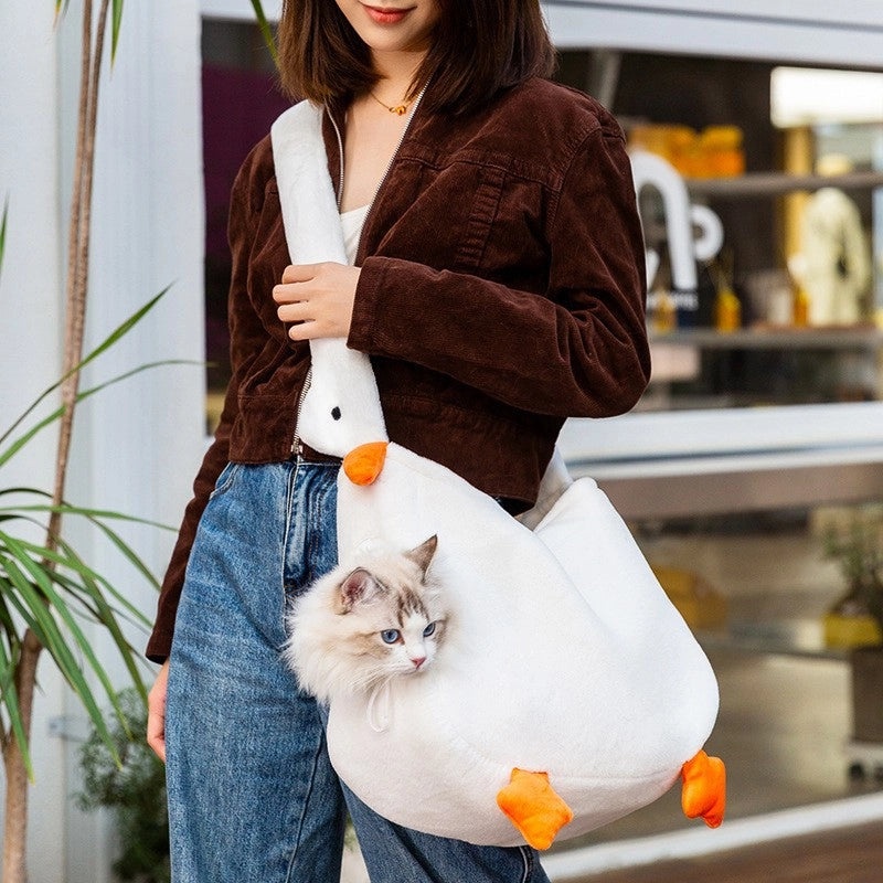 Adorable Canvas Cat & Small Dog Carrier Bag with Head-Out Window, Crossbody & Handheld Shoulder Pet Travel Bag|Pet Accessories