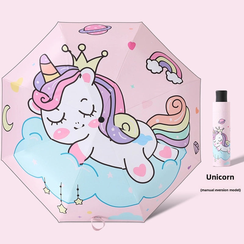 Kids Automatic Folding Umbrella with Anti-Rebound, Vinyl Material and Reflective Strip | Children's Umbrellas