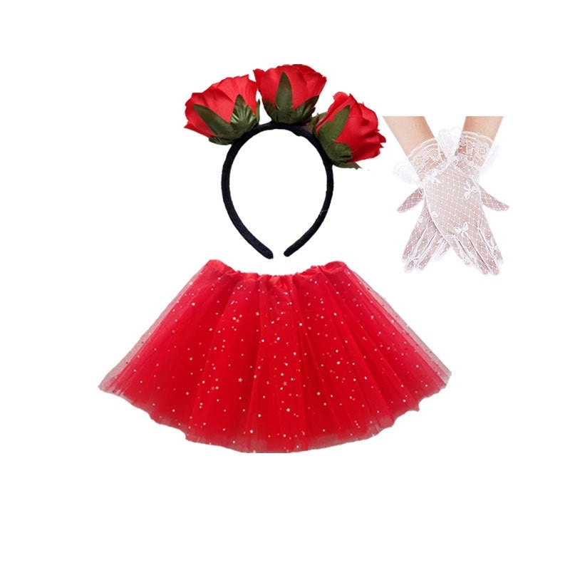Valentine's Day Hair Band and Gloves Set for Adults and Kids | Hair Accessories & Costume Props