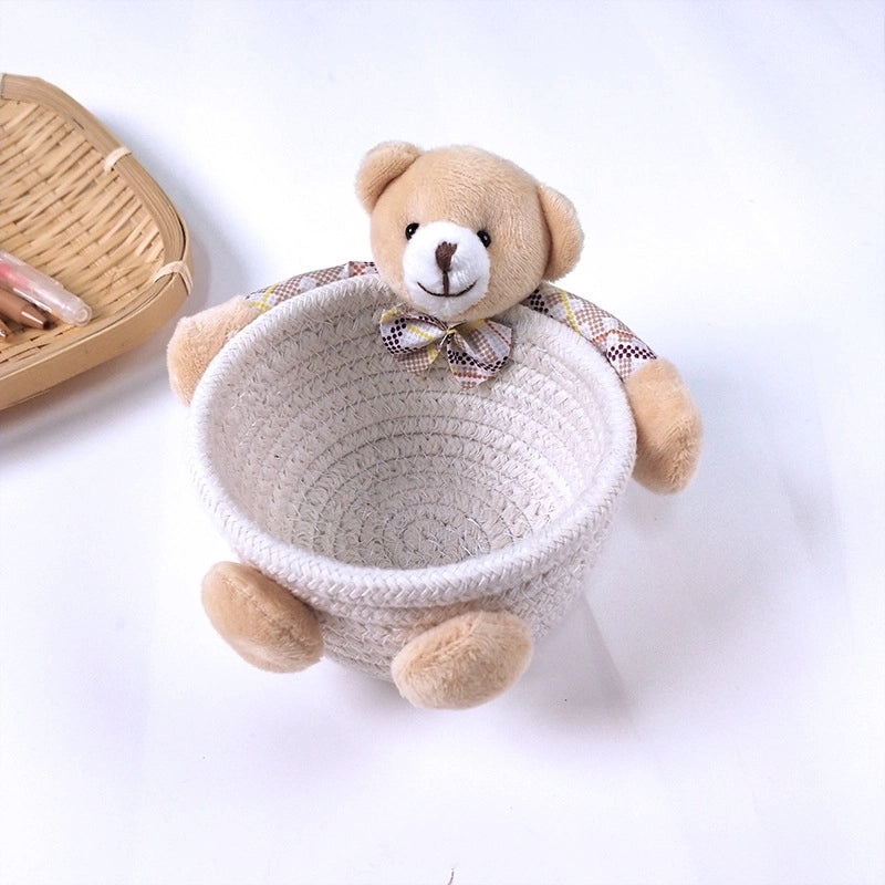 Adorable Cotton Thread Basket with Animal Design|Home Storage & Organization