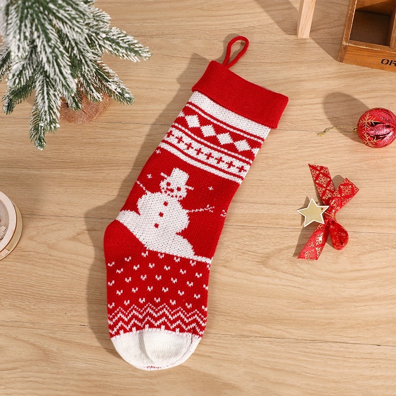 Cute Cartoon Wool Knit Christmas Socks Decoration | Home Decor & Festive Accessories