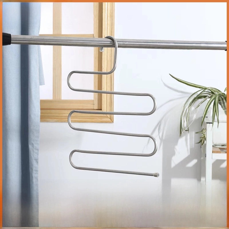 Multi-layer Stainless Steel S-shaped Pants Rack | Home Storage & Organization
