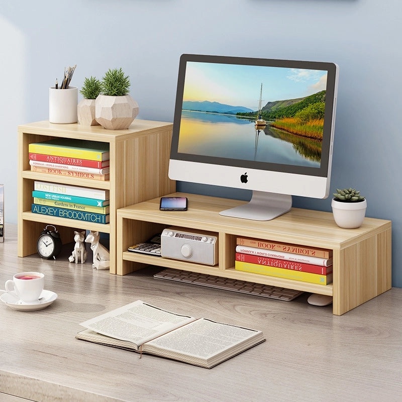 Elevated Desktop Computer Monitor Stand with Storage Rack for Office Organizing | Office Accessories