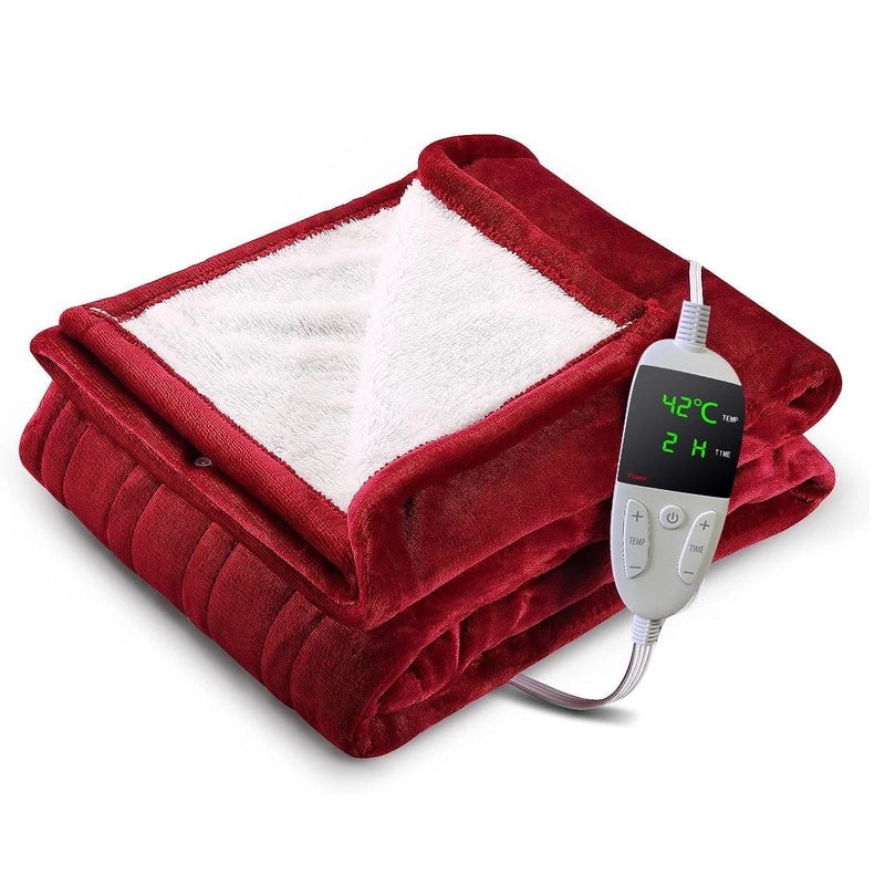 Cozy Solid Color Flannel Electric Blanket for Bedding | Home & Living Bedding