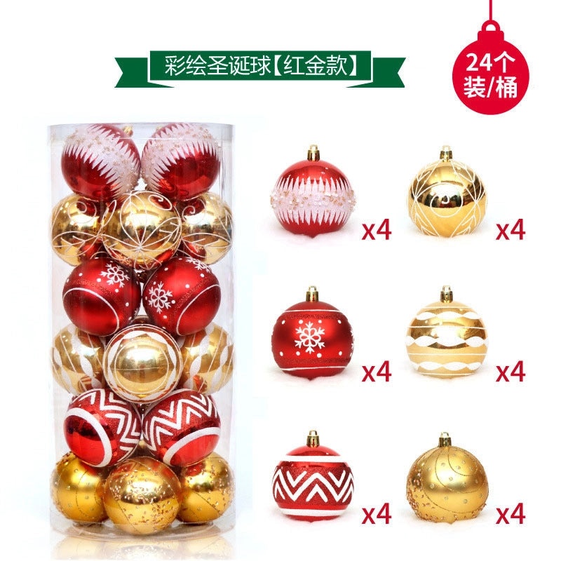 Creative 24-Piece 6cm Painted Transparent Christmas Ball Ornaments for Window Decoration|Christmas Decorations