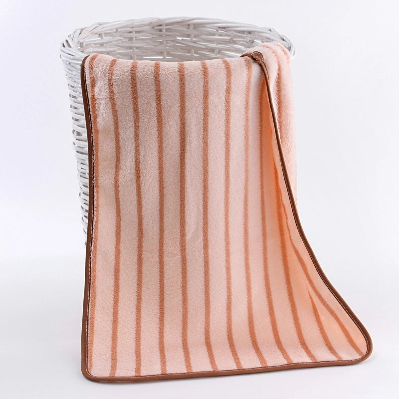 Coral Velvet Thick Absorbent Striped Face Towel Set | Home & Bath Towels