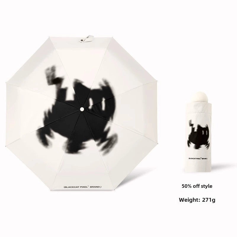 Dual-use Automatic Folding Umbrella for Women | Sun & Rain Protection UV Shield | Portable High-Grade Black Coating | Umbrellas