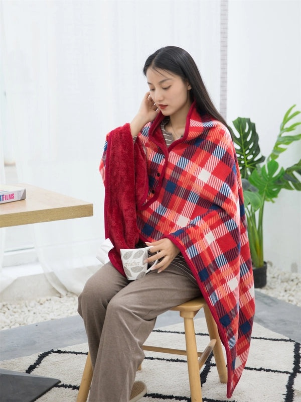 Cozy Plaid Polyester Throw Blanket for Home Decor | Home & Living Textiles