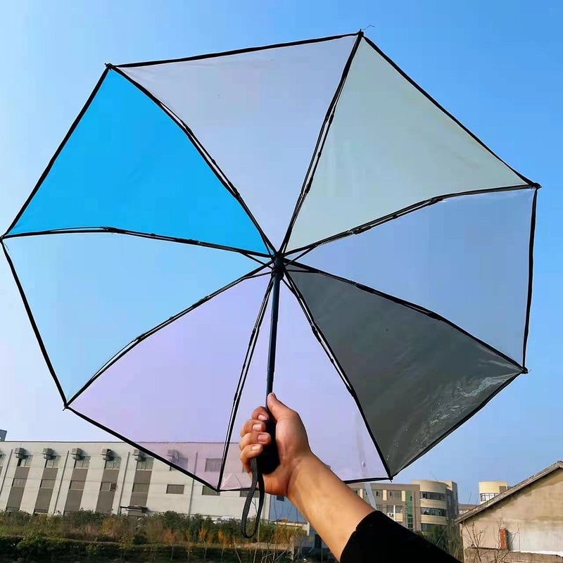 Transparent Automatic Umbrella for Women and Kids Large Clear Rain Protection Printed Logo Customizable|Umbrellas & Rain Gear