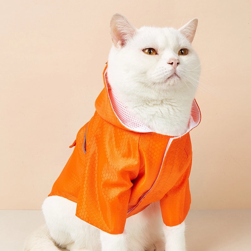 Pet Raincoat with Reflective Strips for Cats and Small Dogs Lightweight Waterproof Jacket|Pet Clothing & Accessories