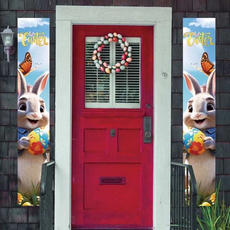 Easter Rabbit Hanging Ornaments Pair Cute Polyester Couplets Decorations|Home Decor