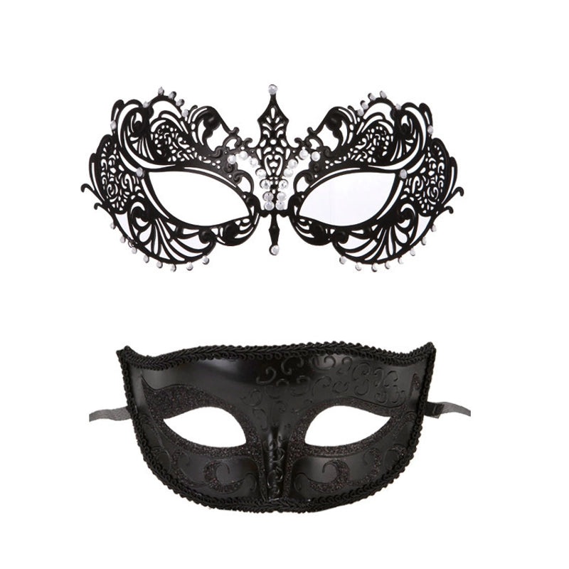 Cute Black Metal Wrought Iron Masks Set Multi-Diamond & Little Beauty Styles|Jewelry & Accessories