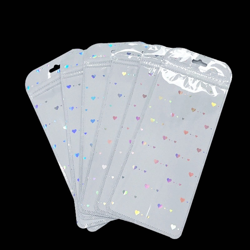 Yin Yang Lock Plastic Card Bag Small Gift Packaging Laser Self-Sealing Pocket for Jewelry|Jewelry Packaging