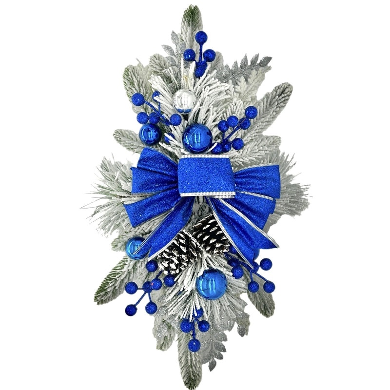 Christmas Flocked Staircase Wreath Nordic Indoor Home Decor Holiday Scene Layout|Christmas Decorations