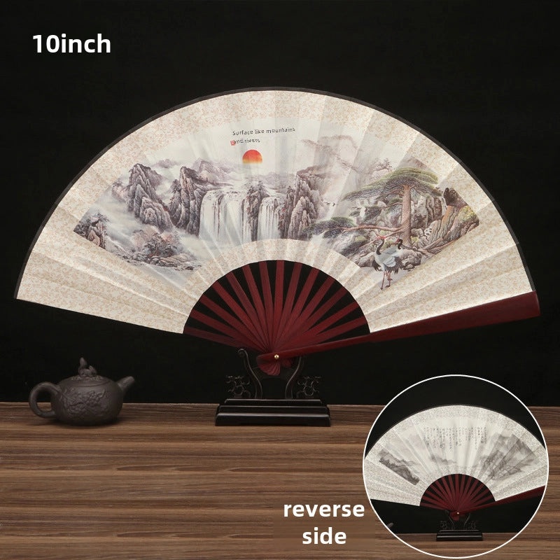 10 Inch Vintage Chinese Folding Fan for Advertising and Summer Promotion | Home & Garden > Fans & Cooling Appliances