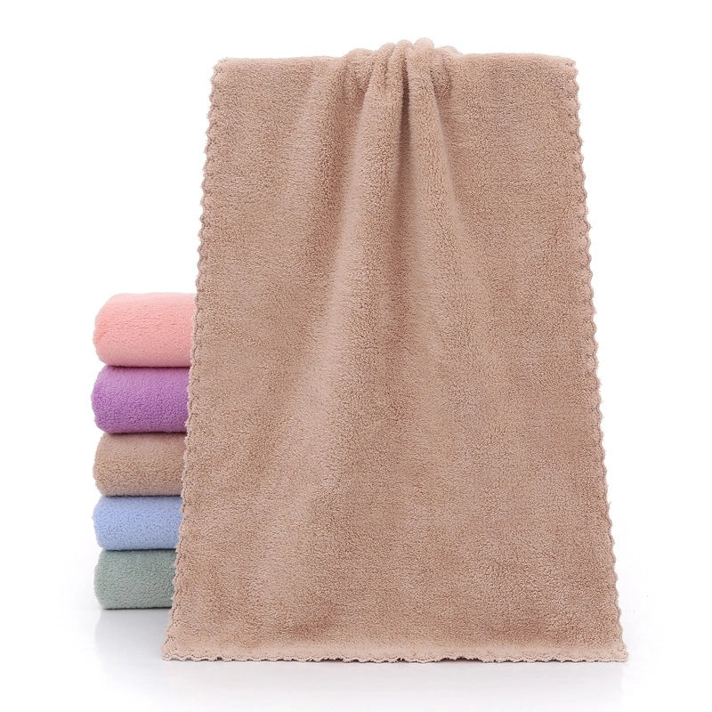 Thickened Cotton and Coral Fleece Face Towel Absorbent Soft Embroidered Logo Personalized Gift|Home & Living Towels