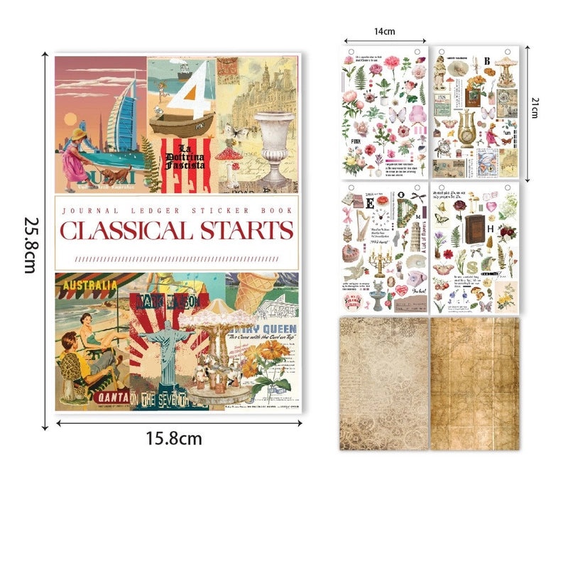 Vintage Style Letter Butterfly School Learning PVC Sticker Set|Stationery & Craft Supplies