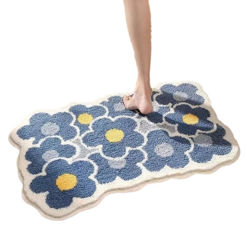 Geometric Floral Cashmere Feel Carpet for Bedding | Home Decor