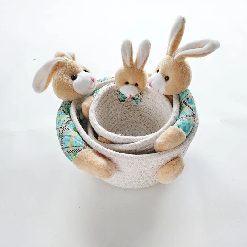 Adorable Cotton Thread Basket with Animal Design|Home Storage & Organization