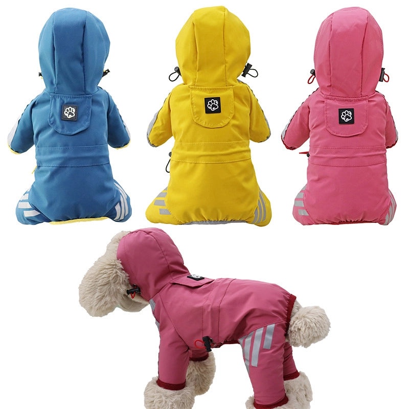 Waterproof Dog Raincoat Four-legged Poncho for Small and Medium Dogs Rainy Weather Pet Jacket|Pet Apparel & Accessories