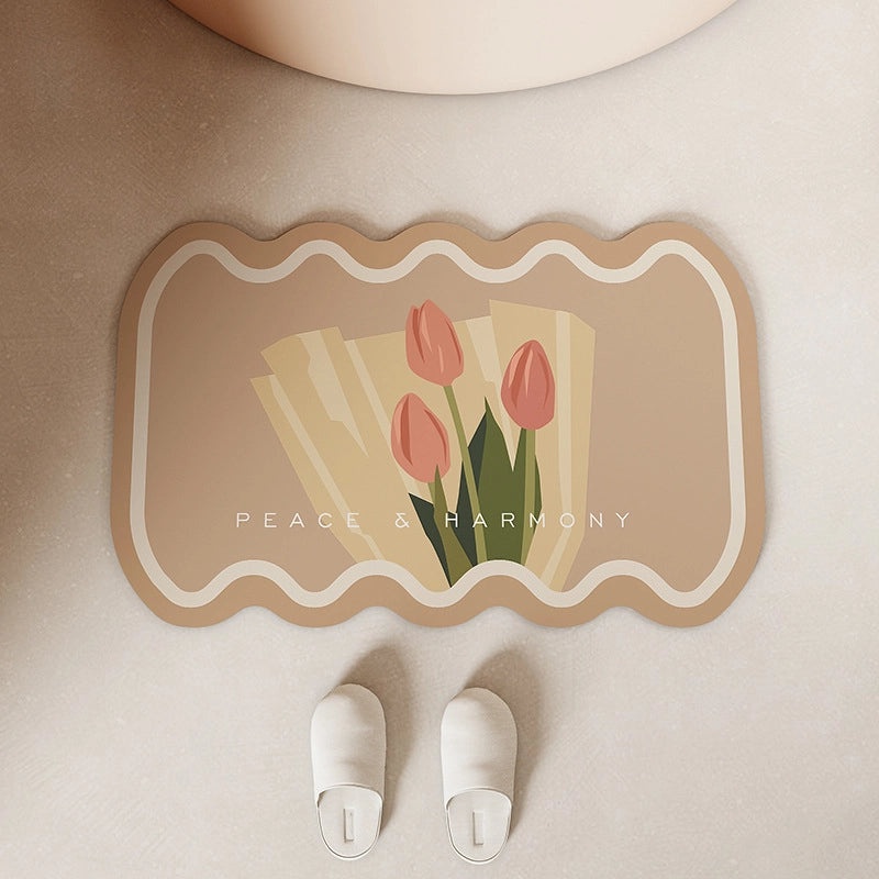 Absorbent Diatom Mud Bathroom Mat Non-Slip Quick-Dry Door Rug for Toilet Home Use|Bathroom Accessories