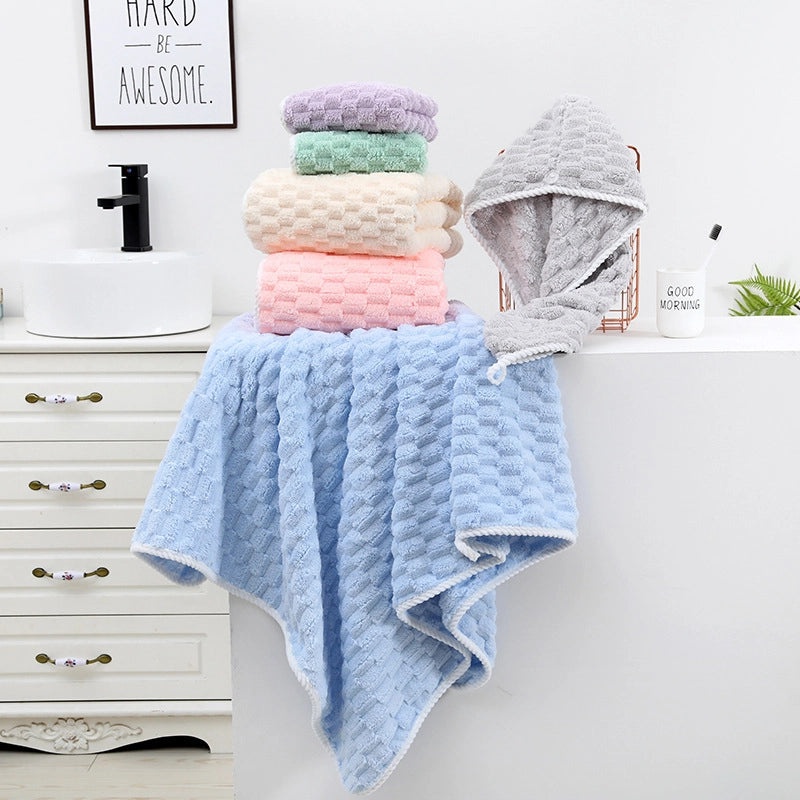 Quick-Dry Cloud Pattern Hair Drying Towel Hat Women's Wearable Thick Absorbent Bath Towel|Personal Care Accessories