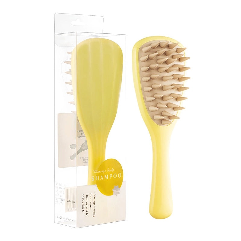 Silicone Ginkgo Leaf Scalp Massager Comb with Long Handle for Shampooing | Hair Care Tools
