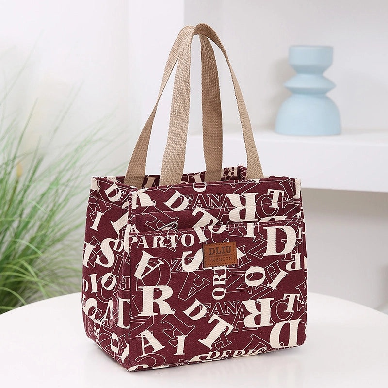 Portable Insulated Lunch Bag Large Capacity Cute Cartoon Printed Thickened Aluminum Foil Lunch Box Bag|Lunch Bags & Coolers