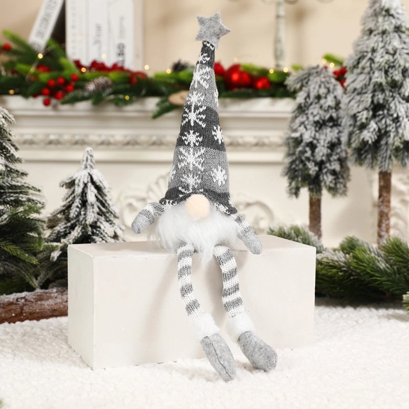 Light-up Christmas Window Decoration with Faceless Rudolf Dwarf Doll|Holiday Home Decor