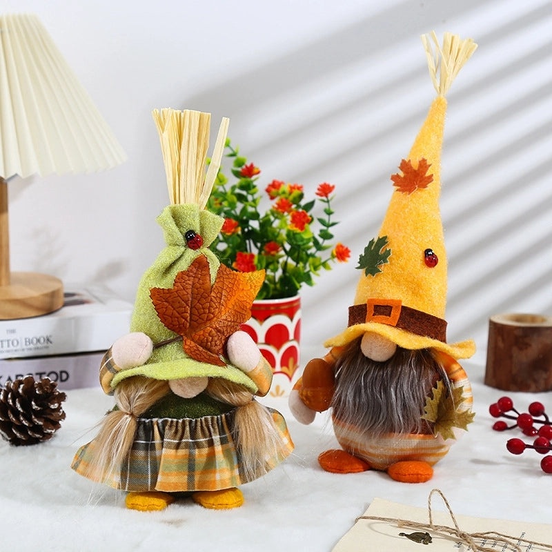 Adorable Handcrafted Autumn Elf Figurine Without Face | Seasonal Home Decor Ornaments