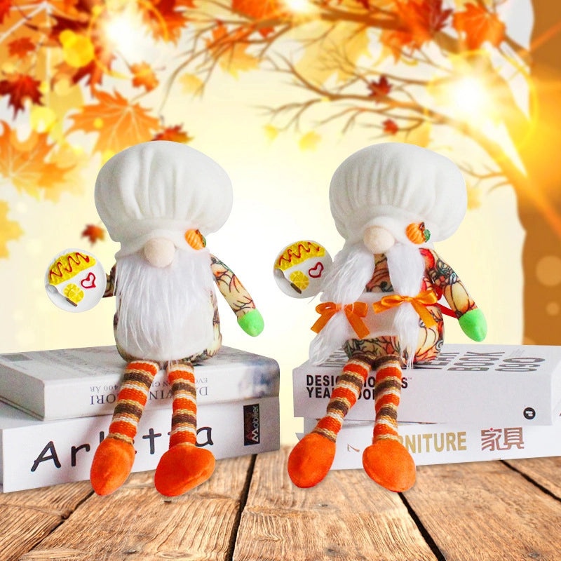 White Hat Doll Sitting Pose Cake Plate Decoration | Home Decor Accessories