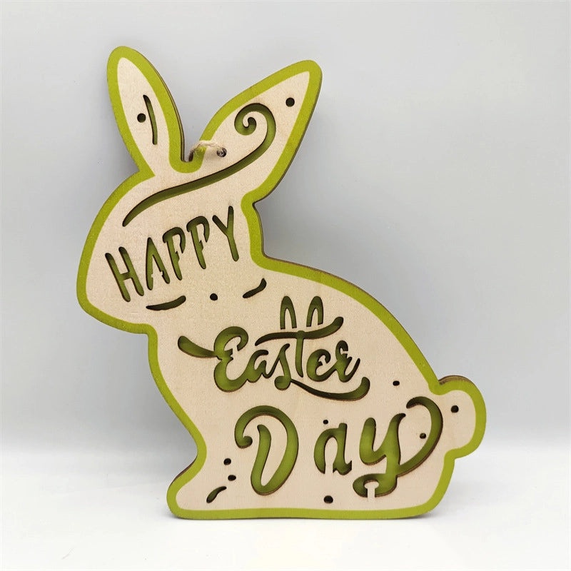 Minimalist Easter Rabbit Wooden Hanging Ornament for Holiday Party Decor | Home Decor & Holiday Ornaments