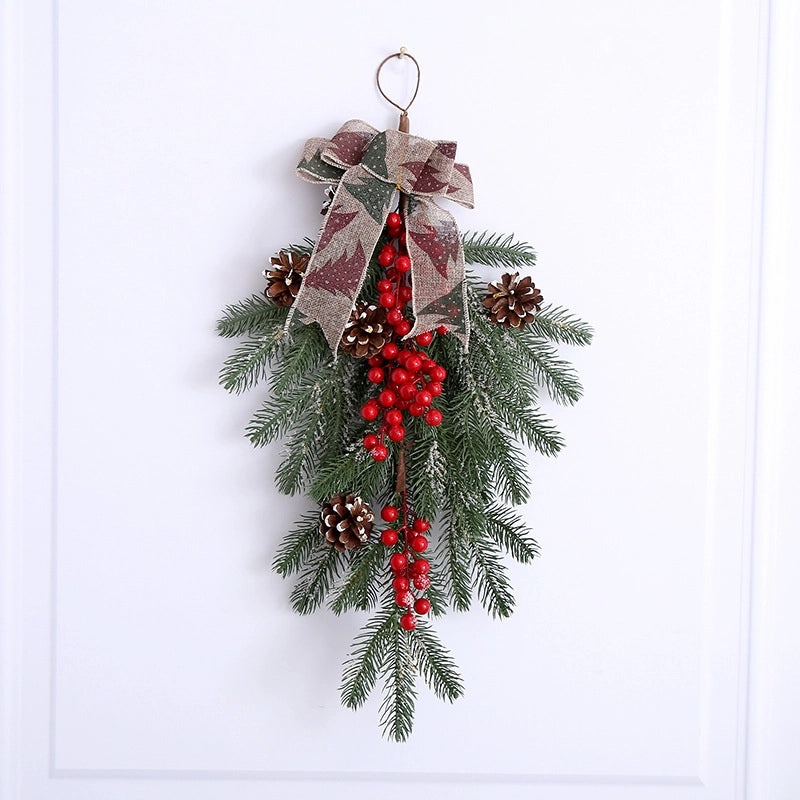 European Style Christmas Rattan Wreath Wall Hanging Door Decoration | Christmas Home Decor