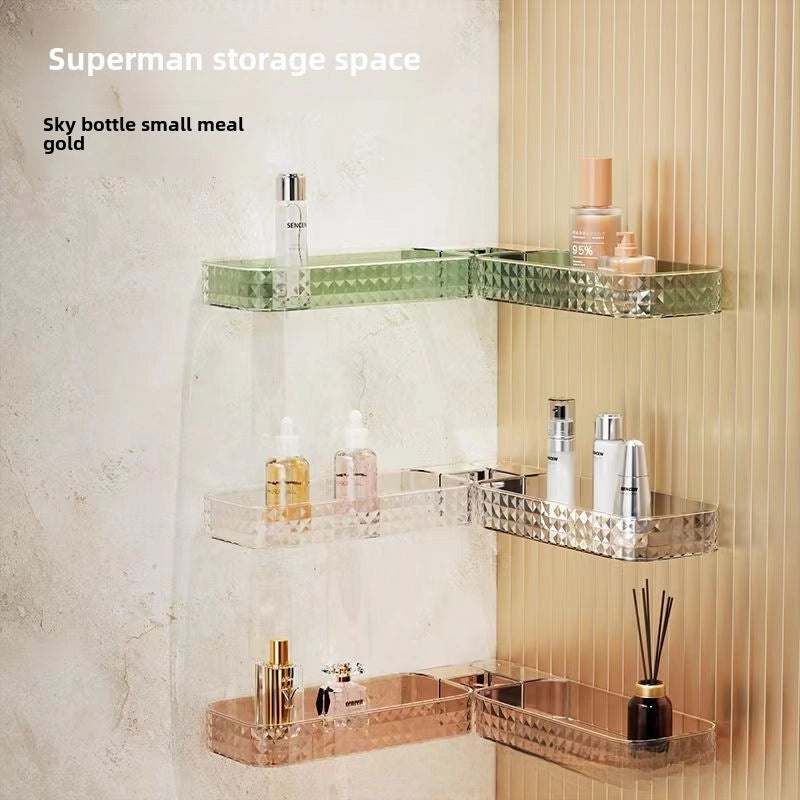 Rotating Corner Storage Rack for Bathroom Washbasin Punch-free Plastic Multi-functional Organizer|Home & Kitchen Storage