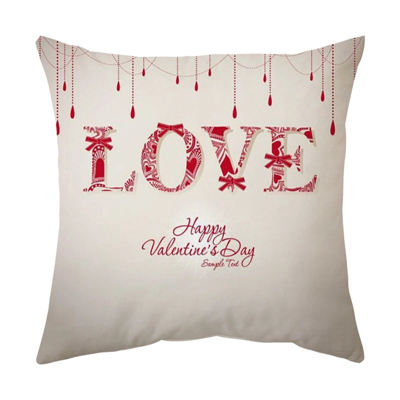 Valentine's Day Romantic Letter Landscape Plush Pillow Covers for Couch and Sofa Decor | Home Decor