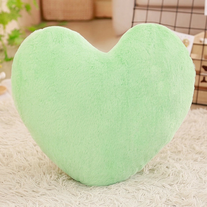 Heart-shaped Plush Rabbit Fur Pillow Soft Sofa Waist Cushion Car Seat Cushion|Home Decor Cushions