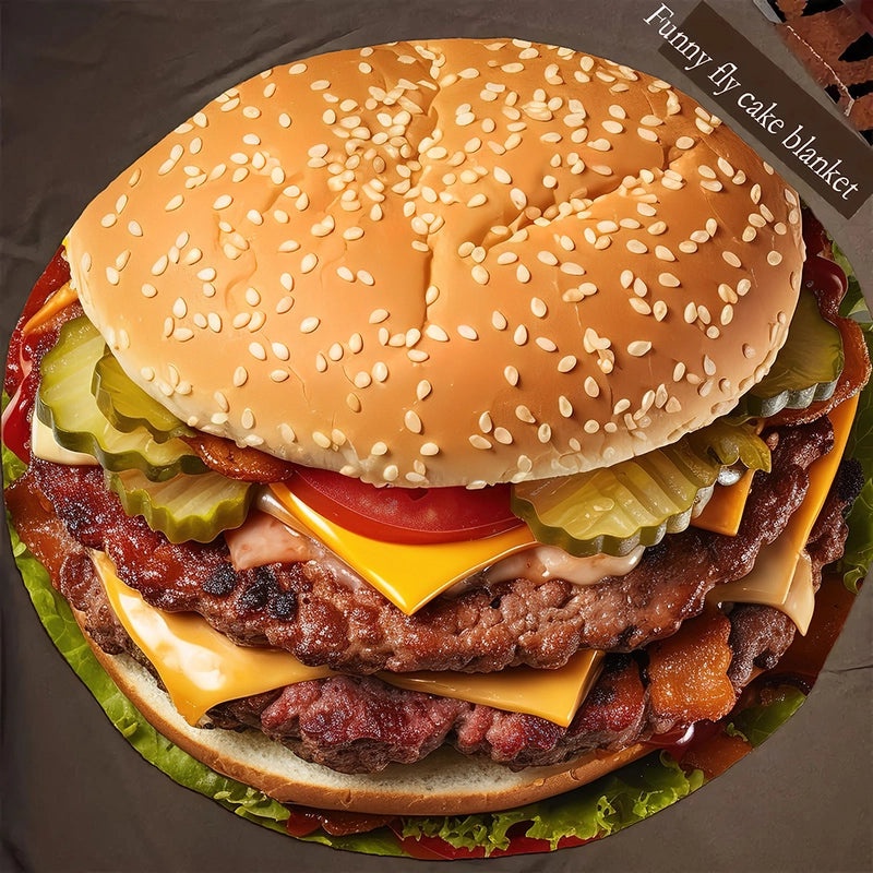 Adorable Hamburger Pattern Polyester Bedding Blanket|Home & Living - Bedding & Blankets