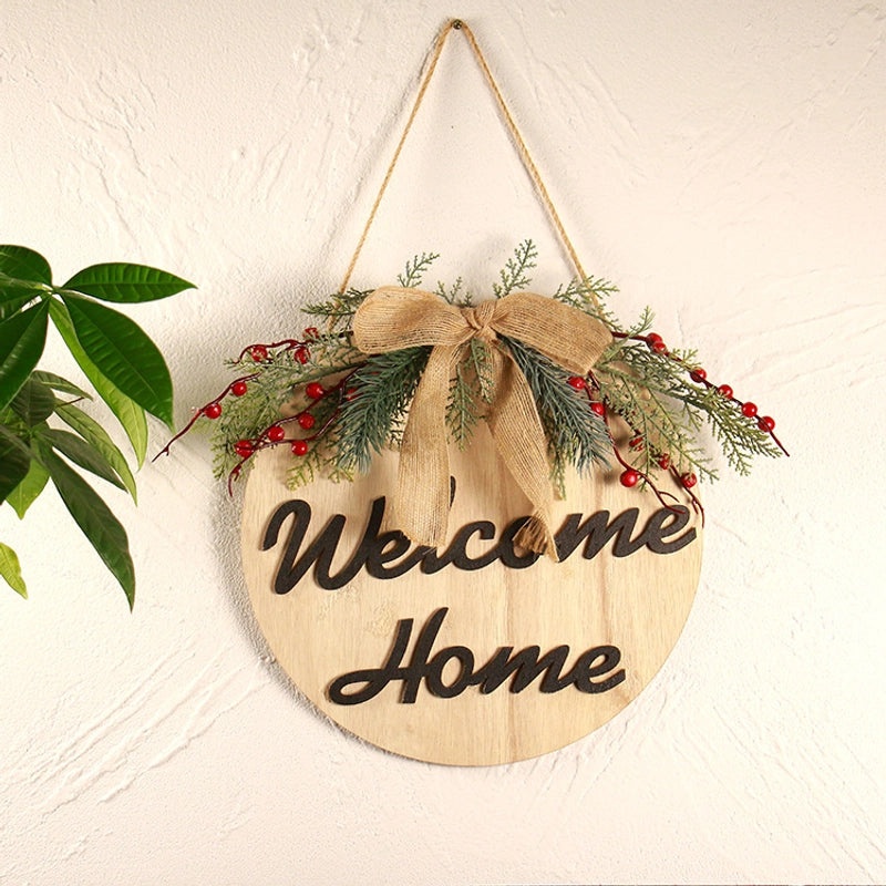 Wooden Welcome Sign Hanging Door Ornament for Easter and Christmas Home Decor | Home Decor