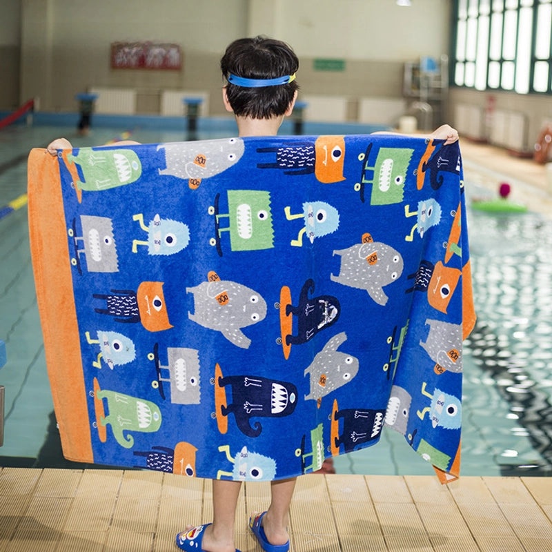 Cartoon Printed Thickened Pure Cotton Large Bath Towel for Adults and Kids | Bath Towels & Beach Towels