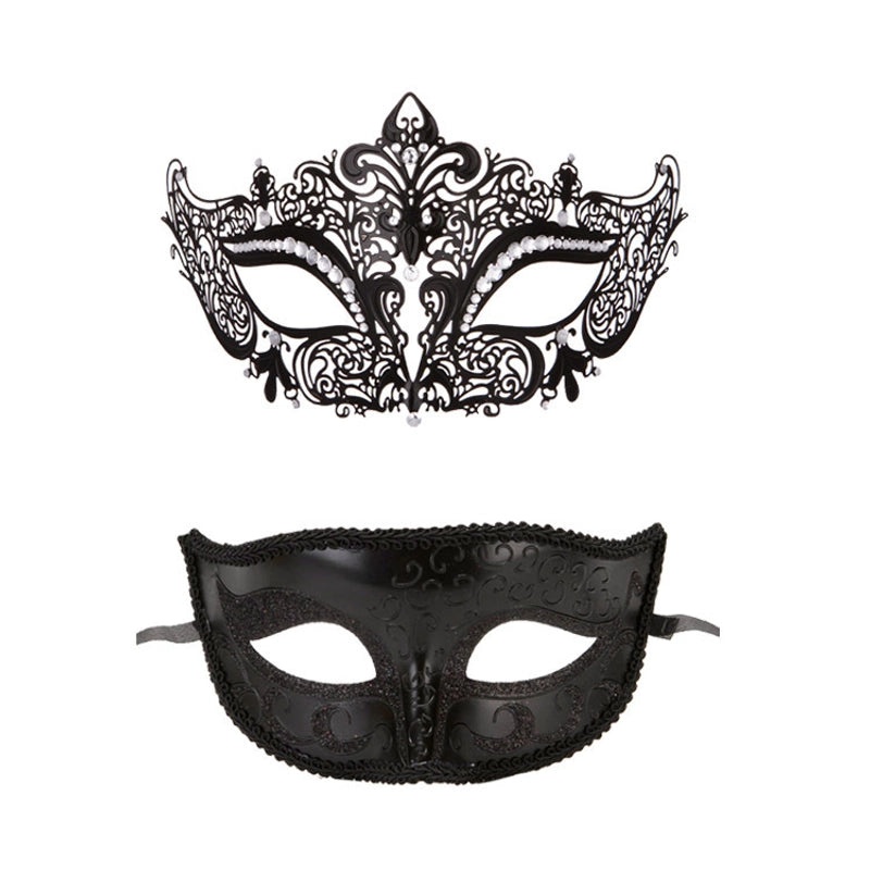 Cute Black Metal Wrought Iron Masks Set Multi-Diamond & Little Beauty Styles|Jewelry & Accessories